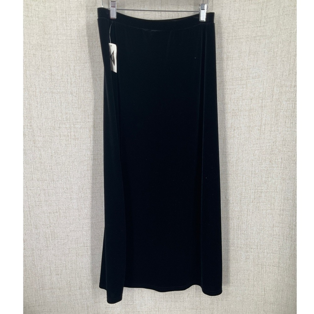 Valerie‎ Stevens Maxi Skirt Women M Black Velvet Minimalist Goth Whimsigoth Vtg
